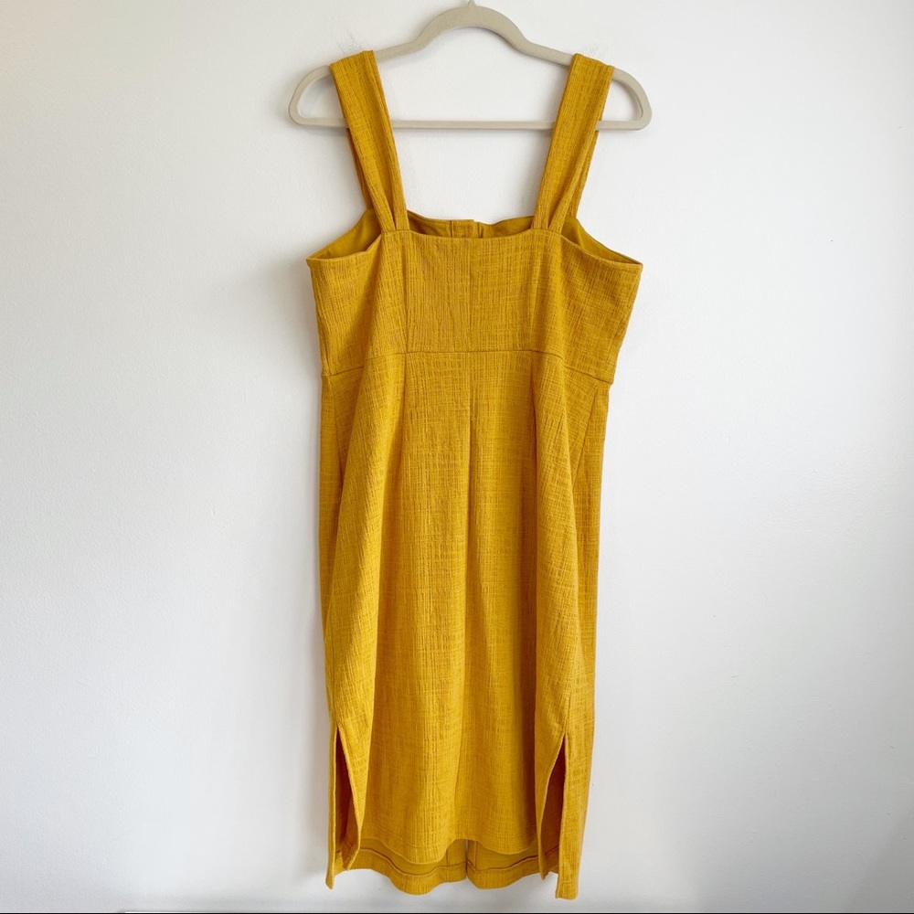 MADEWELL Texture & Thread Button-Front Tank Dress Mustard yellow midi orange M - Picture 5 of 12